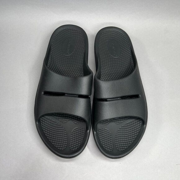 Oofos OOahh Sandals Men's Size 10 Black Running Recovery Active Beach Slides - Picture 3 of 11